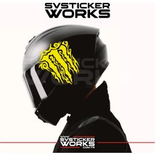 Sv Sticker Works Monster Kask Sticker Tüm Kasklar Uyumlu Tek Yön 1 Adet