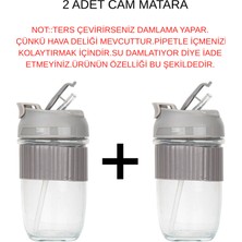 Kale Promosyon 2 Adet Çift Katmanlı Su Matarası Pipetli ve Normal Içim Suluk Su Matarası Su Şişesi 500 ml