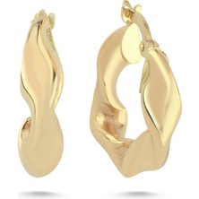 Zümrüt Sarraf 14 Ayar Altın Kalın Burgulu Halka Küpe