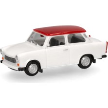 Herpa 020763-007 1/87 Ölçek, Trabant 601 Station Wagon, Beyaz Kırmızı, Sergilemeye Hazır Model Araç