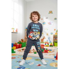 Alyakids Erkek Çocuk 2 Li Takım Uzun Kollu Sweatshirt Baskılı Beli Lastikli Penye Pantolon