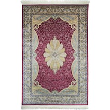 Kilim Co. Klasik Madalyon Desenli Bambu Salon Antre Yatak Odası Mutfak Halısı
