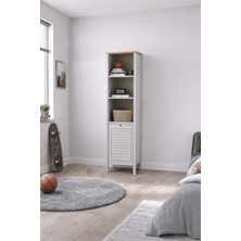 Sarmobi Taiga 5 Raflı Kitaplık 174*30*50 cm Buz Gri Country Tasarım