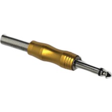 CHESTER 6.35MM Mono Erkek Jak Altın Kaplama Metal Kasa Gitar Amfi Hoparlör Mikrofon Ses Kablosu Ucu Gold