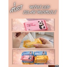 Keskon 8 Adet 8'li  Taşınabilir Çanta Tipi Mini Islak Mendil | Cep Boy Hijyen Mendili