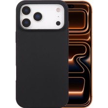 Case World Apple iPhone 17 Pro ile Uyumlu Kapak Kamera Bölümü Açık Içi Kadife Lansman Silikon Kılıf - Siyah