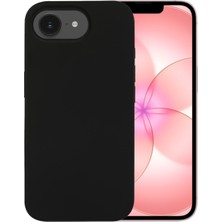 Case World Apple iPhone 17E ile Uyumlu Kapak Kamera Bölümü Açık Içi Kadife Lansman Silikon Kılıf - Siyah