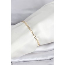 Evyora cm 14K Gold Renk Ataç Zincir Model Kadın Bileklik