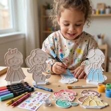 Staau Çocuk Prensesler Temalı Boyama Seti - Çocuklar Için Boyanabilir 3D Aktivite Seti