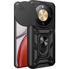 Apsuwa Honor Magic 8 Lite Kılıf Pras Yüzüklü Standlı + Ekran Koruyucu