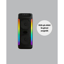 Feedback Rgb Işıklı Çift Hoparlörlü Taşınabilir Bluetooth Speaker ve Mikrofon