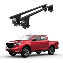 Today Auto Royal Mazda Bt-50 (2011 ve Sonrası) Uyumlu Siyah Kilitli Ara Atkı Port Bagaj Tavan Barı