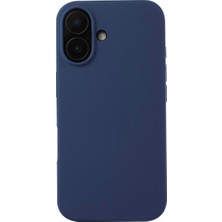 Caseart Apple iPhone 17 ile Uyumlu Kapak Kamera Bölümü Açık Içi Kadife Lansman Silikon Kılıf - Lacivert