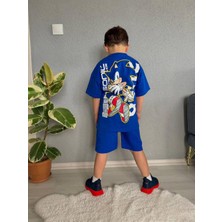 Cg Kids Sonic Erkek Çocuk Tshirt & Şortlu Alt Üst Takım Sırt Detay