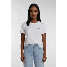 Piero Perla Love Detaylı Slim Fit  Kadın Bisiklet Yaka T-Shirt