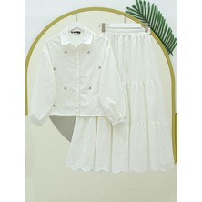 Modamorfo Fisto Detaylı Etekli Takım -Beyaz