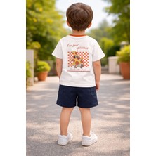 Miela Kids Pizza Baskılı Oversize Tişört ve Şort Takım