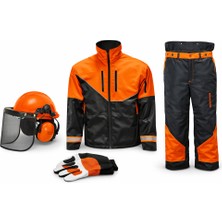 Pro-Safe Koruyucu Giyim Seti L – Kask (Vizör+Kulaklık) Ceket Tulum Eldiven, EN381-7 Class 1