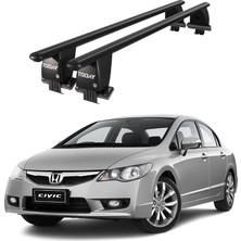 Today Auto Royal Honda Civic Vııı (2006-2011) Uyumlu Siyah Kilitli Ara Atkı Port Bagaj Tavan Barı