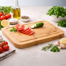 Bk Gift Kişiye Özel Bambum Talau Büyük Boy Bambu Kesme Tahtası 39X30 cm – Doğal Bambu Doğrama Tahtası