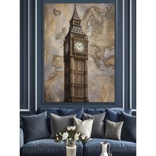 Artmeg Londra Big Ben Saat Kulesi Dekoratif Kanvas - Mdf Ahşap Tablo