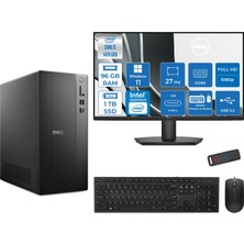 Dell Tower ECT1250 Intel® Core™ İ7-14700 96GB Ddr5 1tb SSD Intel® UHD Graphics 770 WIN11PRO +27" Monitör Tower Masaüstü Bilgisayar 27RPLSR007P33+ZETTAUSBBELLEK