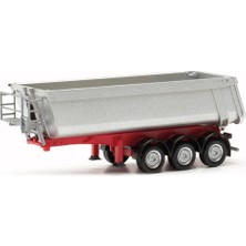 Herpa 077026-002 1/87 Ölçek, Schmitz Cargobull,  Çelik Tekneli Damperli Yarı Römork, Gümüş Gri, Sergilemeye Hazır Model Araç