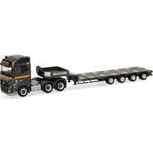 Herpa 318853 1/87 Ölçek, Volvo Fh Gl 2020 3 Akslı Çekici ve 4 Akslı Düşük Taban Dorseli Tır, Emil Eger, Sergilemeye Hazır Model