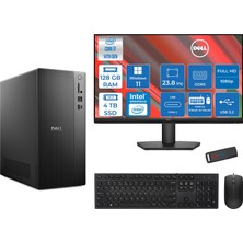 Dell Tower ECT1250 Intel® Core™ İ7-14700 128GB Ddr5 4tb SSD Intel® UHD Graphics 770 WIN11HOME +23.8" Monitör Tower Masaüstü Bilgisayar 24RPLSR007H40+ZETTAUSBBELLEK