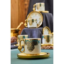 Cooker Royal Crest 90 ml 6 Kişilik Porselen Kahve Fincan Takımı CKR3869