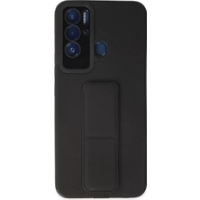 Paxteks Newface Tecno Pova Neo Kılıf Mega Standlı Silikon - Siyah