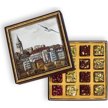 Meşhur Safranbolu Lokumcusu Galata Desenli Kutu Karışık Fitil Lokum 550 Gr.