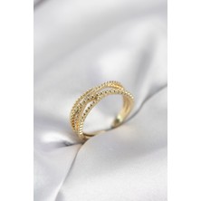Evyora Gold Renk Sarmal Model Kadın Yüzük
