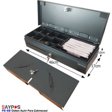 Saypos Üstten Açılır Flip Top Metal Para Çekmecesi 6 Banknot Gözlü Market Para Kasası 46x17x10cm