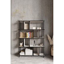 KODIGU 5 Raflı Kitaplık - Kitaplık - 130CM x 90CM x 30CM Kitaplık - Çevir Kur Kitaplık | Kitaplık