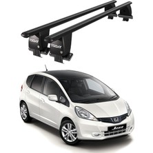 Today Auto Royal Honda Jazz / Fit (2007-2014) Uyumlu Siyah Kilitli Ara Atkı Port Bagaj Tavan Barı