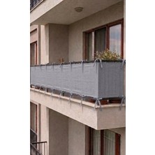 Devrim Olivya Tekstil Antrasit Bağcıklı Balkon Perdesi Demir Kapama Gizlilik Sağlayan Dayanıklı Branda