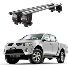 Today Auto Royal Mitsubishi L200 (2006-2015) Uyumlu Gri Kilitli Ara Atkı Port Bagaj Tavan Barı