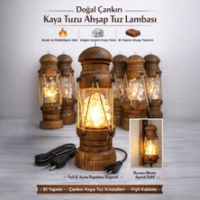 Bk Gift Doğal Çankırı Kaya Tuzu Ahşap Fener Tuz Lambası – Duvara Monte Edilebilir