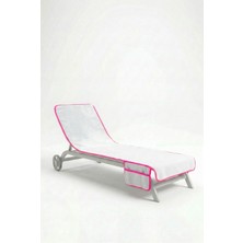 Anılsan Alia Şezlong Havlusu %100 Pamuk 76X216- Beyaz Pembe