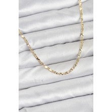 Evyora cm 14K Gold Renk Lazerli Zincir Model Kadın Kolye