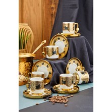 Cooker Royal Crest 90 ml 6 Kişilik Porselen Kahve Fincan Takımı CKR3869