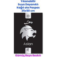 Balkan Ambalaj Suya Dayanıklı Yıkanır Aslan Burcu Oto Paspas Kağıdı Siyah Gümüş Baskı Kağıt Paspas 50 Adet 35X50CM