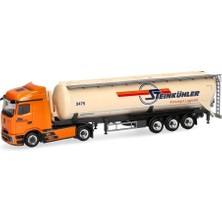 Herpa 319188 1/87 Ölçek ,mercedes-Benz Actros Yataklı Kabinli Streamspace, Dökme Silolu Tır, Steinkühler, Sergilemeye Hazır Mod