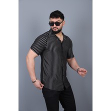 L-KOM Erkek Çizgili Örme Gömlek