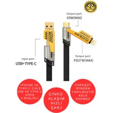 Nexgen Şarj Kablosu 27W ve 65W Hızlı Şarj Type-C Iphone Hepsi Ile Uyumlu Paraşüt Ipinden Kopmaz Kablo