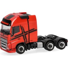 Herpa 318624-002 1/87 Ölçek, Volvo Fh 16 Gl Xl 2020 Ağır Hizmet, Kuleli Kabinli, 3 Akslı Çekici, Kırmızı Siyah, Sergilemeye Haz
