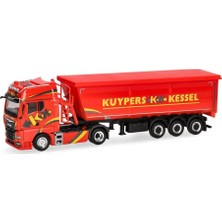 Herpa 319065 1/87 Ölçek, Man Tgx Gx Çelik Damperli Dorseli Çekici, Kuypers, Sergilemeye Hazır Model Araç