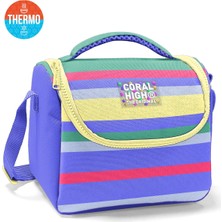 Coral High Kids Mor Sarı Lavanta Çizgili Thermo Beslenme Çantası 37102
