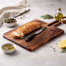 Bk Gift Akasya Ağacı Özel Kesim Kesme Tahtası 44X24 cm – Doğal Ahşap Mutfak Doğrama ve Sunum Tahtası